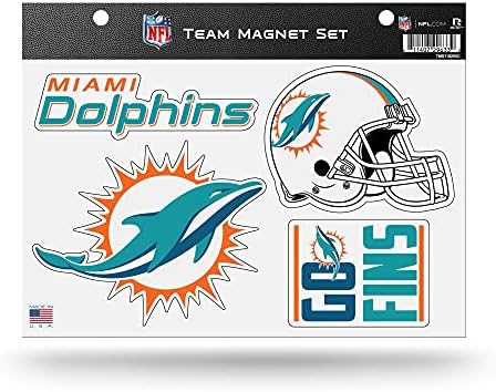 RICO Industries NFL מיאמי דולפינים סט מגנט אלטרנטיבי סט מגנט 8.5 x 11 - עיצוב ביתי - רגריגרטור,