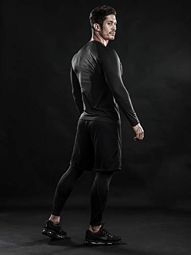 Drskin 4, 3 או 1 חבילה חולצות דחיסה לגברים עליון שרוול ארוך ספורט ספורט אימון אימון ריצה אתלטי חדר כושר