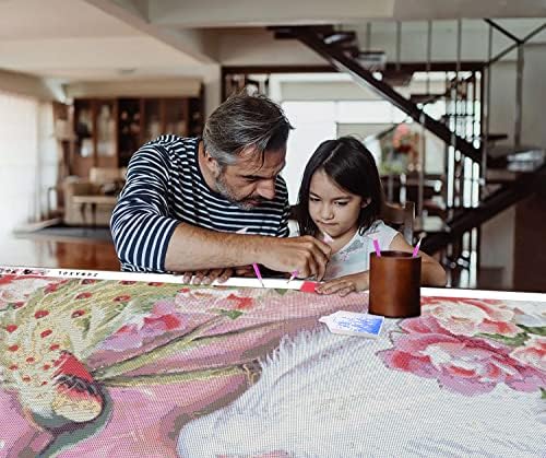 ZGMAXCL 5D ערכות ציור יהלומים DIY למבוגרים וילדים מקדחים מלאים טווס ופרחים בגודל גדול קישוטי מטבח