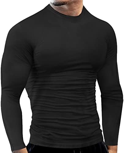 PDFBR Mens Mens Demarsion חולצות טריקו שרוול ארוך שריר רזה מתאים לייבוש מהיר עליון צמרות חדר כושר