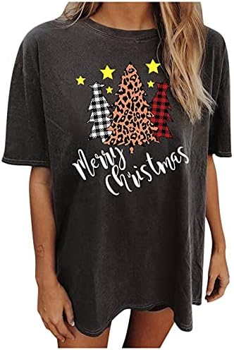 חולצות חג מולד של Xiloccer לנשים 2021 טיז חג המולד סווטשירטים לחג המולד לנשים צבי משובץ נשים צמרות חג המולד