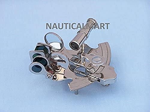 פיראטים כרום של Nauticalmart Scout Sextant 4 עם קופסת Rosewood שחורה