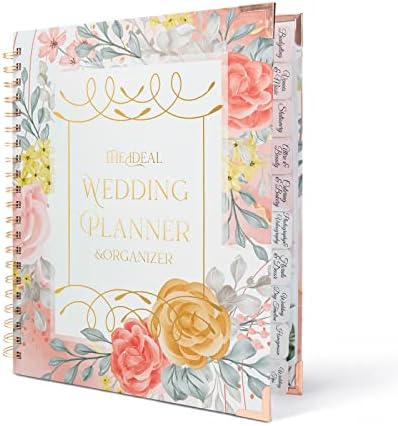 ספר מתכנן לחתונה ומארגן לכלה, מתנת אירוסין יפה לזוגות, כלה, ספר תכנון חתונה ייחודי 11 x 9 כיסוי קשיח ויומן