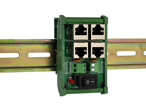 CZH-Labs DIN Rail Mount 2 יציאות פסיביות RJ45 POE הזרקת כוח, מודול מזרק כוח על Ethernet.