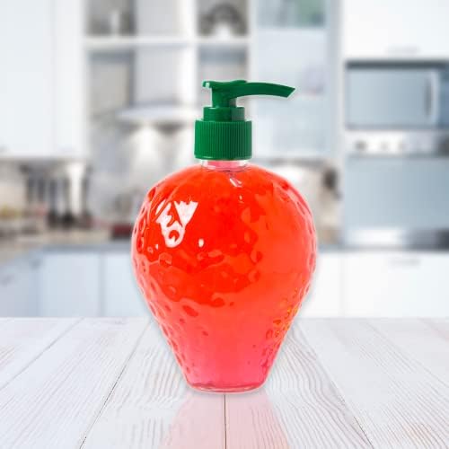 עיצוב תות מתמסר סבון יד: תענוגות פשוטים בקבוק בצורת תות עם סבון נוזלי ריחני אוקיינוס ​​- משאבת