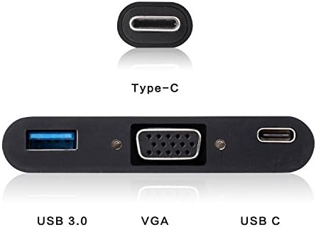מתאם USB C ל- VGA Multiport, USKY USB 3.1 VGA HUB, סוג C ל- VGA/USB-C/USB-3.0 מתאם טעינה עבור