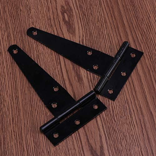 CABILOCK 2 יחידות T צורה צירים כבדים של צירי שער שחור כבד לגדרות עץ או לשערי מתכת צירי דלת ברכת ברזל