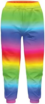 מכנסי Suhoaziia לילדים פעוטות מכנסי טרנינג מותניים גבוהים עם כיסים בנות מכנסיים ארוכים 4-15 שנים