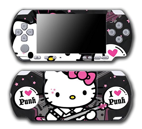 הלו קיטי פאנק רוק כוכב פינק גיטרה פינק משחק וידאו ויניל מדבקות עור מדבקות לעור עבור Sony PSP PlayStation Portable