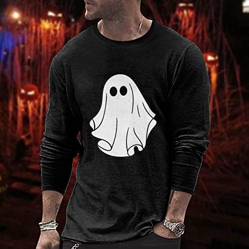 חולצות טריקו של Zddo Halloween Mens, Crew Neck Sellical שריר מצחיק רוח רפאים מודפס