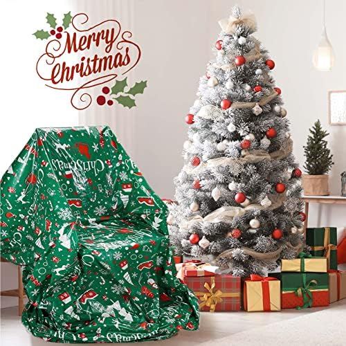 ABOOFX 4 חלקים שקית מתנה לאופני חג המולד עם תגיות וקשרי מיתרים, תיקי מתנה של ג'מבו תיק אופניים