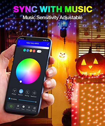 אורות מיתרים של פיות 32.8ft, נורות LED לחדר שינה עם אפליקציה מבוקרת, RGB, Bluetooth, סנכרון