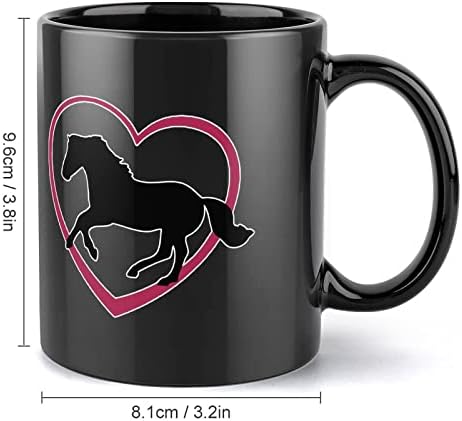 דוהר סוס עם לב הדפסת קרמיקה ספל קפה כוס תה כוס מצחיק מתנה עבור משרד בית נשים גברים