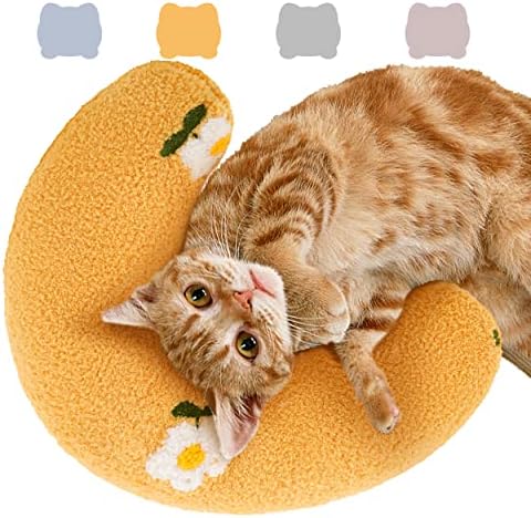 כריות עבור חתול, בצורת חצי סופגנייה צוואר מגן חיבוק כריות מקורה, עמוק שינה אולטרה רך פלאפי חיות מחמד מרגיע צעצוע,