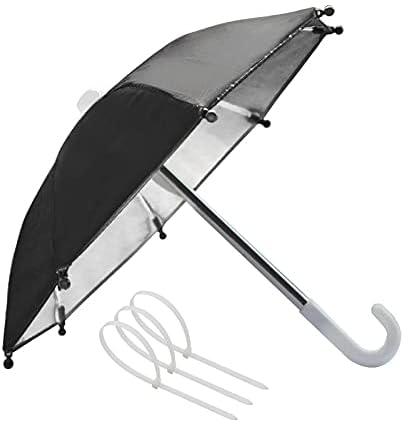 Mogen886 מיני מטרייה, מטריית הצללת ניווט לטלפון נייד, מטלית פוליאסטר סגסוגת מטרייה קטנה לרכיבה על אופניים קטר,