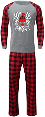סט פיג'מה משפחתי של דיאגו, חולצת טשטורה של שרוול ארוך לחג המולד ומכנסיים לחג חופשה PJ Setwear