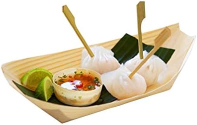 המוטון יפני צלחות חד פעמי עץ סירת מנות קומפוסט מזון הגשת צלחת מגש יפני סשימי סושי סירת צלחת עבור קייטרינג בית
