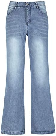 מכנסי מטען של Miashui Jean לנשים רגל רופפת ג'ינס ישר נשים ישרות מכנסיים מכנסיים מכנסיים רחבים