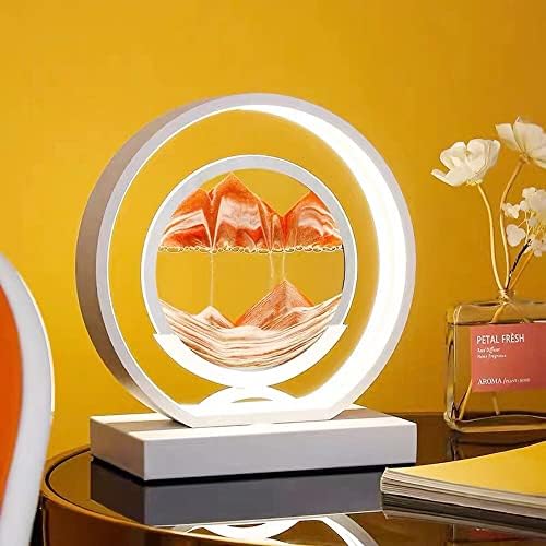 מנורת שולחן חול טובעני יצירתי - תמונת אמנות חול נעה שעון חול 3 ד ' חדר שינה נוף חול ים עמוק-לעיצוב