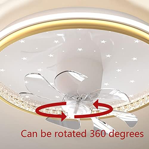 CCTUNG 360 ° מאווררי תקרה מסתובבים עם אורות, 15.8 אינץ 'הפיכים 6 הילוכים מאווררי תקרת LED 3 הילוכים מתכת לבנה
