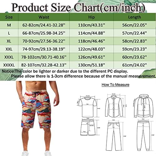 מכנסיים קצרים של לוח הקיץ של ZDDO לגברים, PAISLEY הדפס גרפי גזעי שחייה מזדמנים שולטים מכנסי חוף