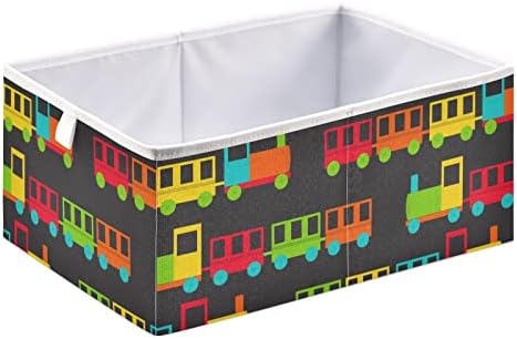 Ollabaky אחסון רכבת צבעוני פח פח ארון אחסון קובייה מתקפלת על סל אטום למים קופסת צעצוע צעצועים