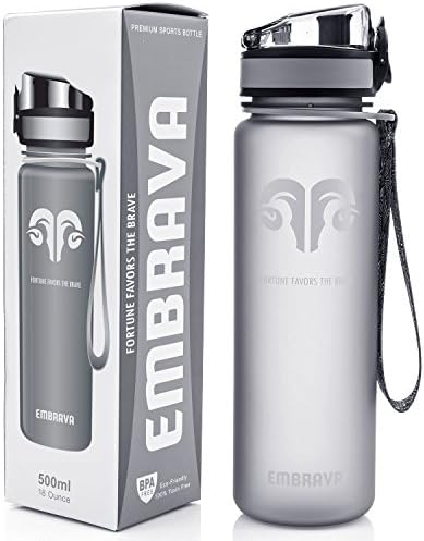 בקבוק מי הספורט הטוב ביותר של Embrava - 17oz Small - ידידותי לסביבה ונטול BPA - לריצה, חדר כושר,