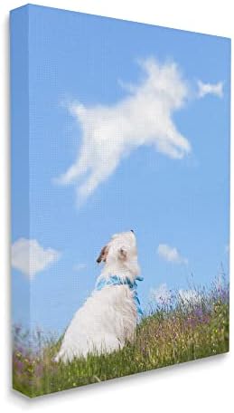 תעשיות סטופליות כלב לבן צופה בעננים מעוצבים רודפים אחרי עצם, עיצוב מאת מייקל קוואקנבוש