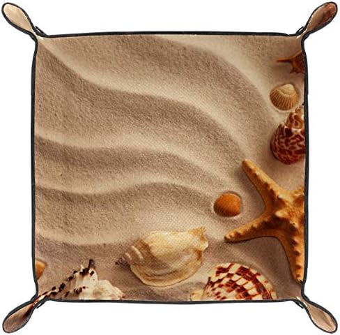 Lyetny Beach Sand Sand Starfish Shell Conch Conch מארגן מגש אחסון קופסת מיטה שליד שולחן עבודה שולחן עבודה