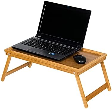 מחשב נייד LXXSH שולחן מגש מיטה עם רגליים מתקפלות, מגיש ארוחת בוקר במיטה או שימוש כשולחן טלוויזיה,