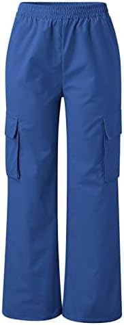 מכנסי מטען נשים ישר מזדמן ישר אלסטי אלסטי גבוה המותניים עם מכנסי טרנינג עם מכנסי קמפינג חיצוניים מכנסי