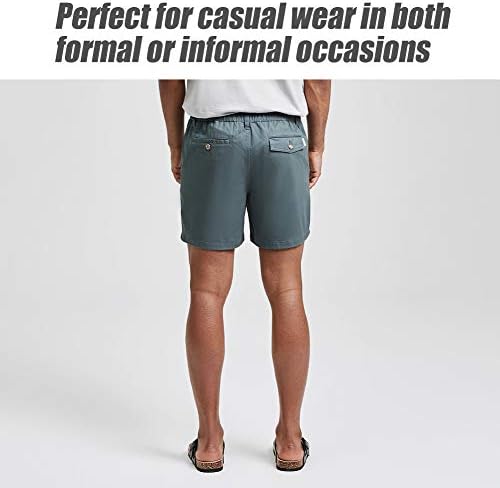 Maamgic Memgic's Classic-Fit 5.5 אינץ 'מכנסיים מזדמנים של כותנה מותניים אלסטיים עם תלבושת קיץ הולכת