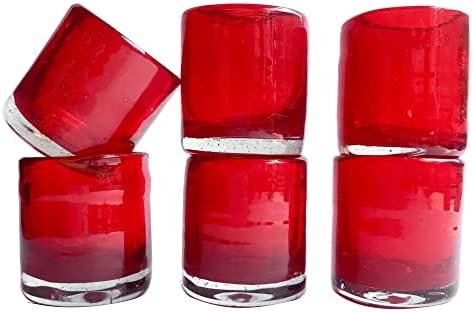 מזקל לכל החיים זכוכית מנופחת כוסות שוט מזקל יקרות, כלי לגימה ייחודי לאומן לשתייה וקישוט,2.0 * 2.3 אינץ