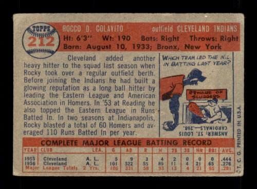 212 Rocky Colavito RC - 1957 כרטיסי בייסבול Topp