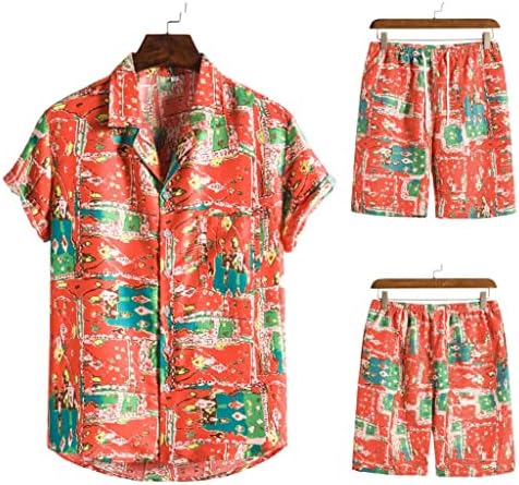 חולצת הוואי לגברים של לייג 'מכנסיים קצרים בסגנון חוף סגנון דו-חלקים חליפה
