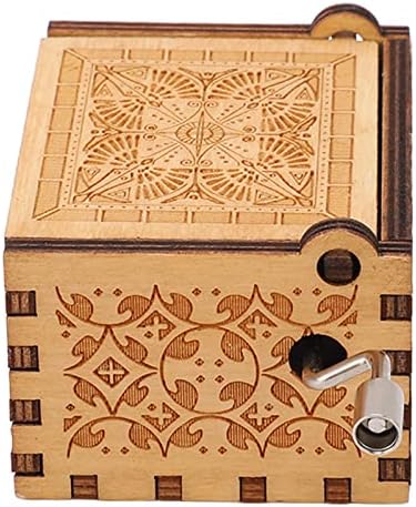 קופסאות מוזיקה עתיקות של TGOON, טירה בשמיים חומר עץ יד כורדת יד מעודנת סגנון רטרו סגנון נייד קופסת