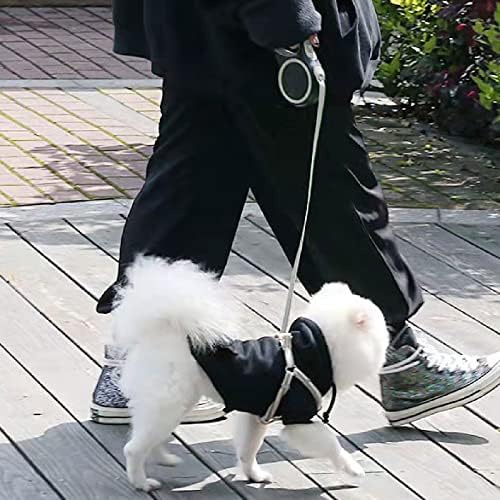 16. רצועת כלבים נשלפת אוטומטית 4ft עם ידית ארגונומית רצועה בהליכה ביד אחת לכלבים בינוניים וגדולים בגודל