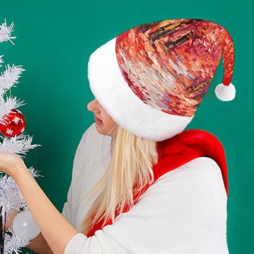 צבעוני סתיו עצי חג המולד כובע רך קטיפה סנטה כובע מצחיק כפה עבור חג המולד לשנה חדשה חגיגי מפלגה