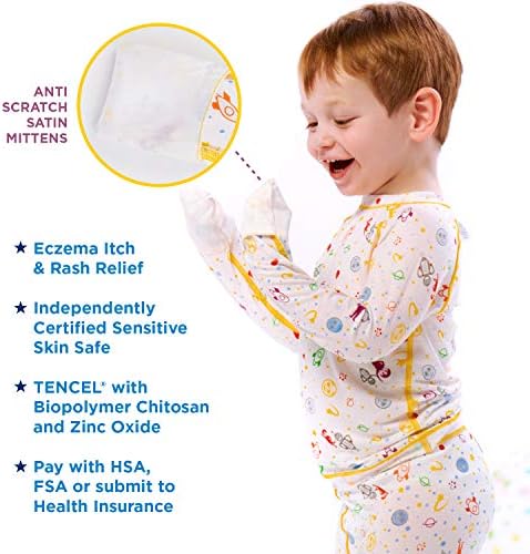 חולצת אקזמה קלה בגירוד - טופ פיג'מה לילדים ללא כפפות שריטות לטיפול אקזמה בינוני עד חמור לילדים - משמשת