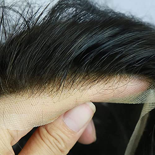 פאה לגברים תחרה צרפתית עם פו בתולה שיער טבעי פאה של גברים פאה החלפת מערכת קו שיער טבעי 8 על 10 אינץ ' פאות לגברים
