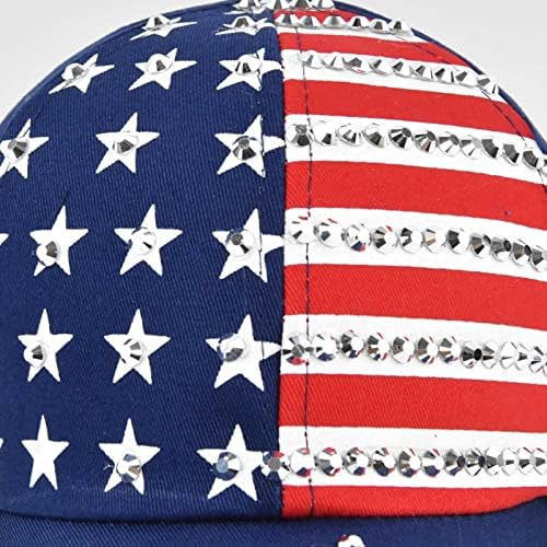 אמריקאי דגל כובע לנשים גברים בייסבול כובעי ניצוץ ריינסטון ארהב דגל כובע פטריוטית בלינג גבישי היפ הופ