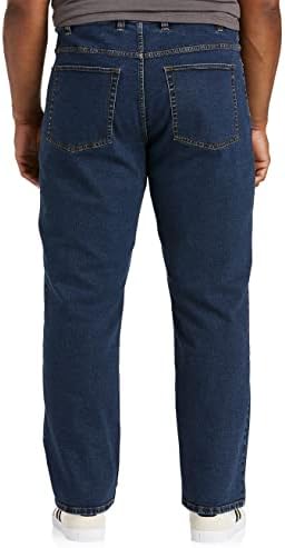 מכנסי ג'ינס רגועים של DXL גדולים וגבוהים. ג'ינס נוחות גבוהה של נוחות, סגנון 5 כיס