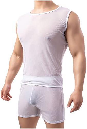 גברים גופיות שרירים אימון אפוד תחתונים ללא שרוולים פרספקטיבה רחב כתף כושר בסיס שכבה חולצות חולצה