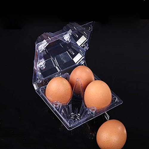 ביצי דויטול אורגני משלוח טווח כלוב משלוח ביצה מחזיק, 50 יחידות 4 רשתות נייד ביצת מגש שקוף פלסטיק ביצה מחזיק