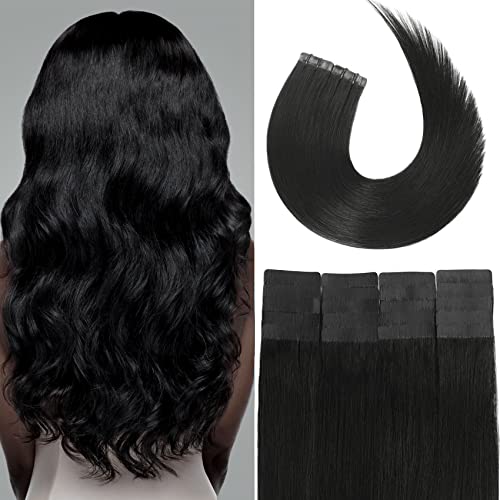 קלטת בתוספות שיער לנשים שחורות לא מעובד מלא ראש ברזילאי רמי שיער שחור צבע, 20 / יח ' עם 40 גרם