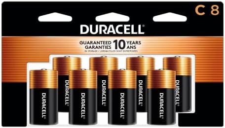 Duracell Coppertop C + D סוללות אריזת משולבת, 8 סופרים כל אחד, C סוללה וסוללת D עם כוח לאורך זמן, סוללה אלקליין