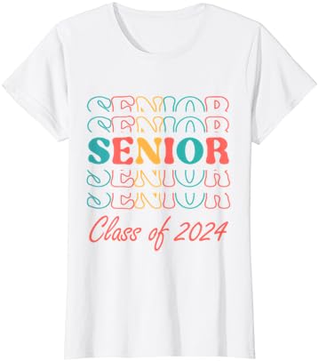 בכיר 2024 חולצה רטרו בכירה 24 כיתת סיום של 2024 חולצת טריקו