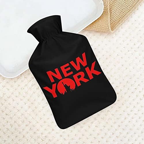 תיק הזרקת מים בעיר ניו יורק עם כיסוי 1000 מל בקבוק חם חם לגברים ונשים