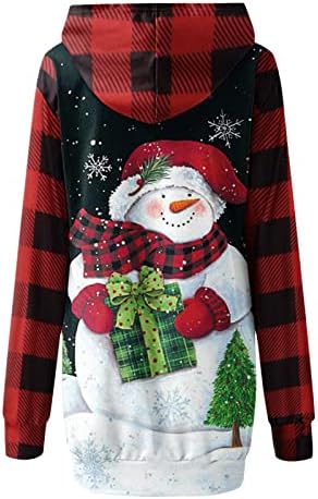 חג המולד נשים נים שמלת חולצות לנשימה כותנה אתלטי בסוודרים סוודר מזדמן ברדס כיס חולצה