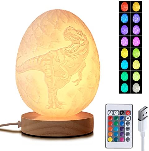 דינוזאור לילה אור לילדים,16 צבעים נטענת דינוזאור ביצת מנורת צעצועי עם שלט רחוק לילדים חג המולד יום הולדת מתנות